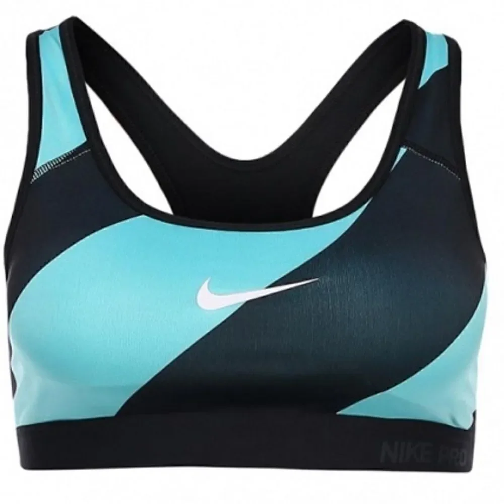 EUC NIKE Women’s Teal/Black Sports Bra & Black Active Shorts with Liner Size SM